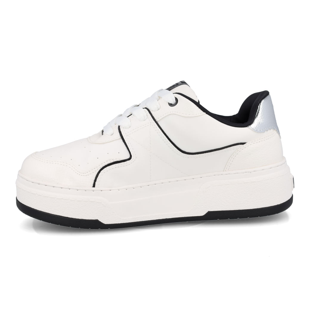 Via Marte Tenis Casual 223007-01 Branco-Milk-Preto-Prata New Floater-Napa-Napa-Metal Dakar_5_999999992675562_30